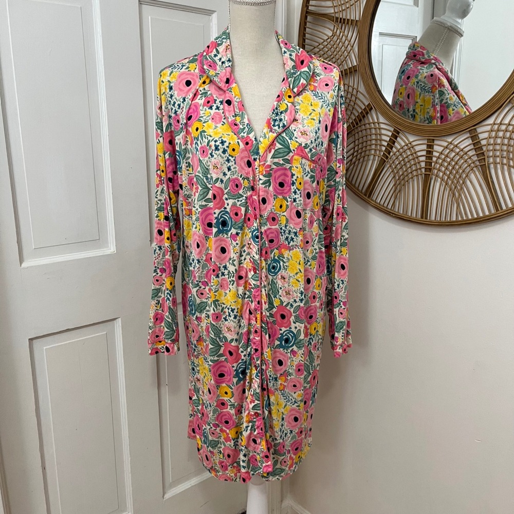 Little Sleepies Secret Garden Nightgown XXL Floral Bamboo Night Shirt Sleepwear